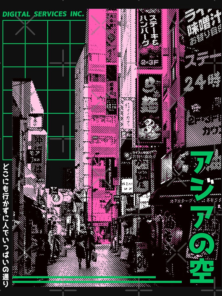 Vaporwave Cyberpunk Japanese Neon City by OWLvision33 T-Shirts, Hoodie, Sweatshirt | BlankRebels.com (Image 3)