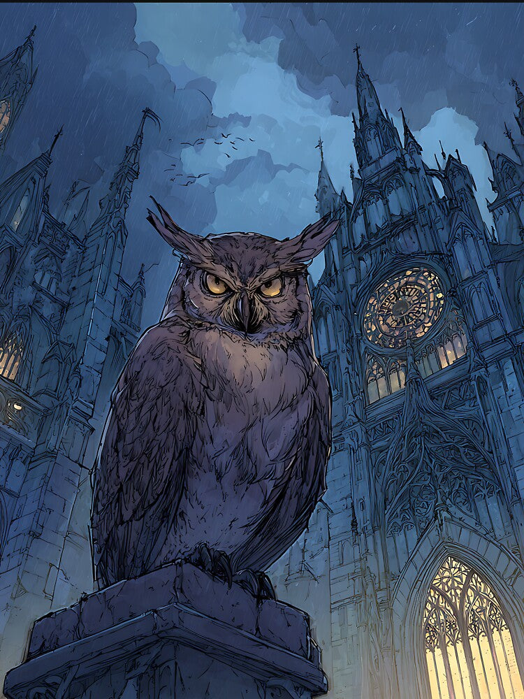 Dark Academia Art: Owl's Gothic Architecture by bapupa T-Shirts, Hoodie, Sweatshirt | BlankRebels.com (Image 3)