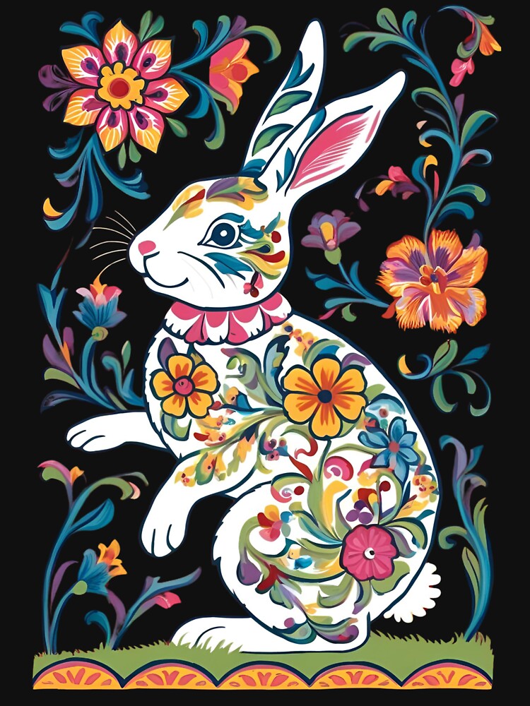 Folk Art Bunny by The Neon Pastel T-Shirts, Hoodie, Sweatshirt | BlankRebels.com (Image 3)