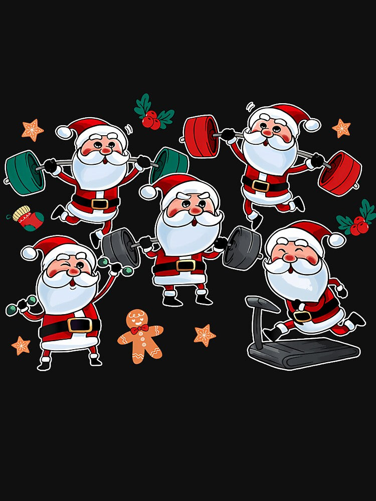 Working Out Santa Gym Christmas Shirt Fitness Weightlifting by AntoinetteIsa Hoodie, Sweatshirt | BlankRebels.com (Image 3)