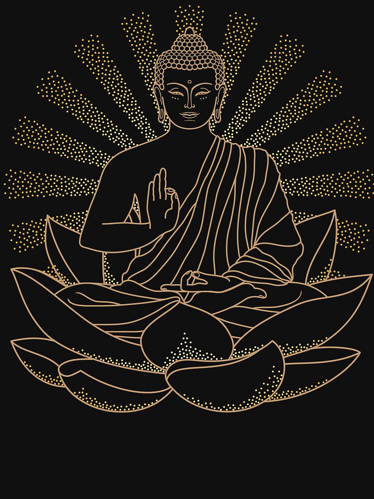 Golden Buddha on a Lotus Flower by KingersDesigns