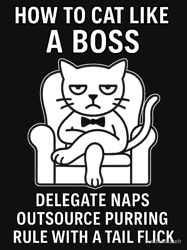 How to cat like a Boss Hoodie and Tee for Cat Lovers | Funny Aesthetic Style by JustMeditateIt Sweatshirt (Image 3)