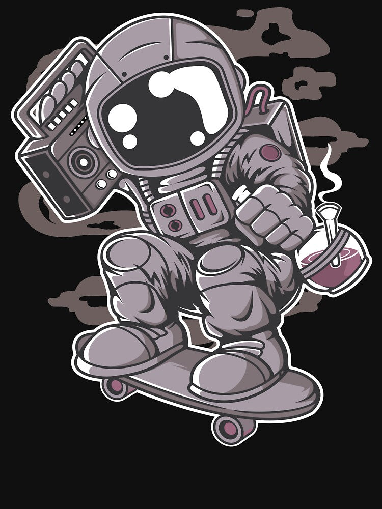 Astroanut Skater Radio - Funny Outer Space Lovers by Desteroids T-Shirts, Hoodie, Sweatshirt | BlankRebels.com (Image 3)
