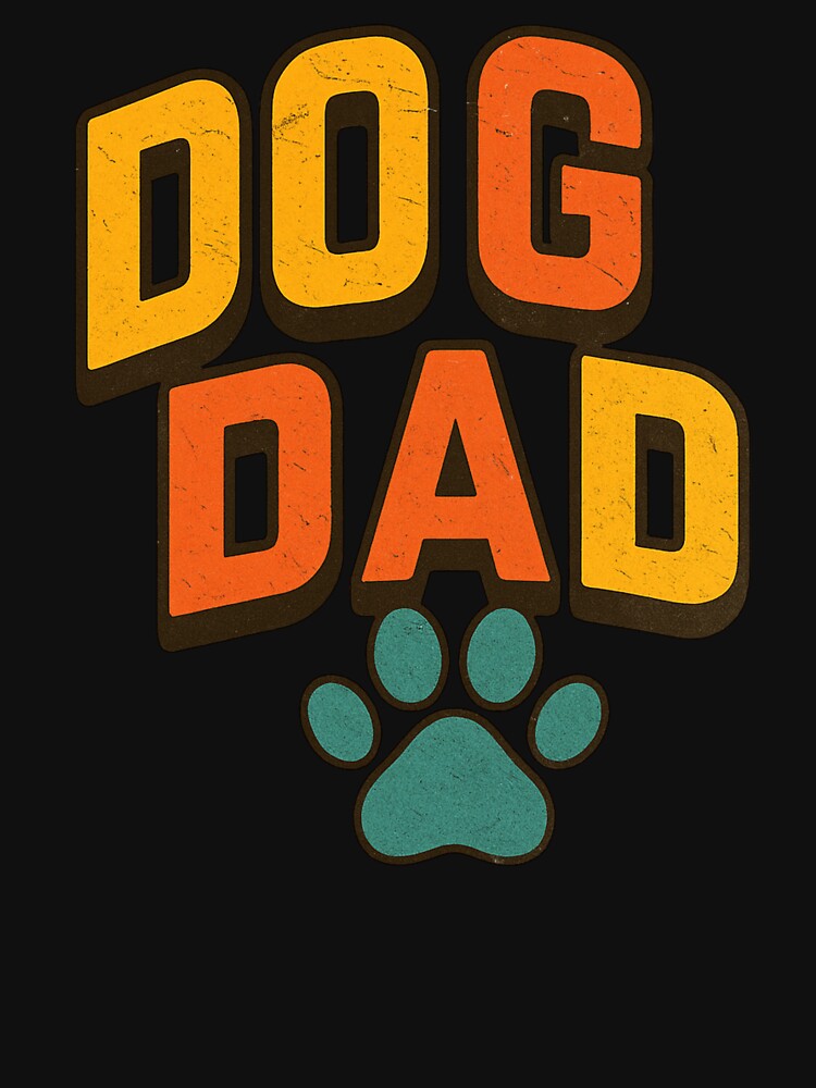 Dog Dad Retro Paw Print Design by flagylART T-Shirts, Hoodie, Sweatshirt | BlankRebels.com (Image 3)