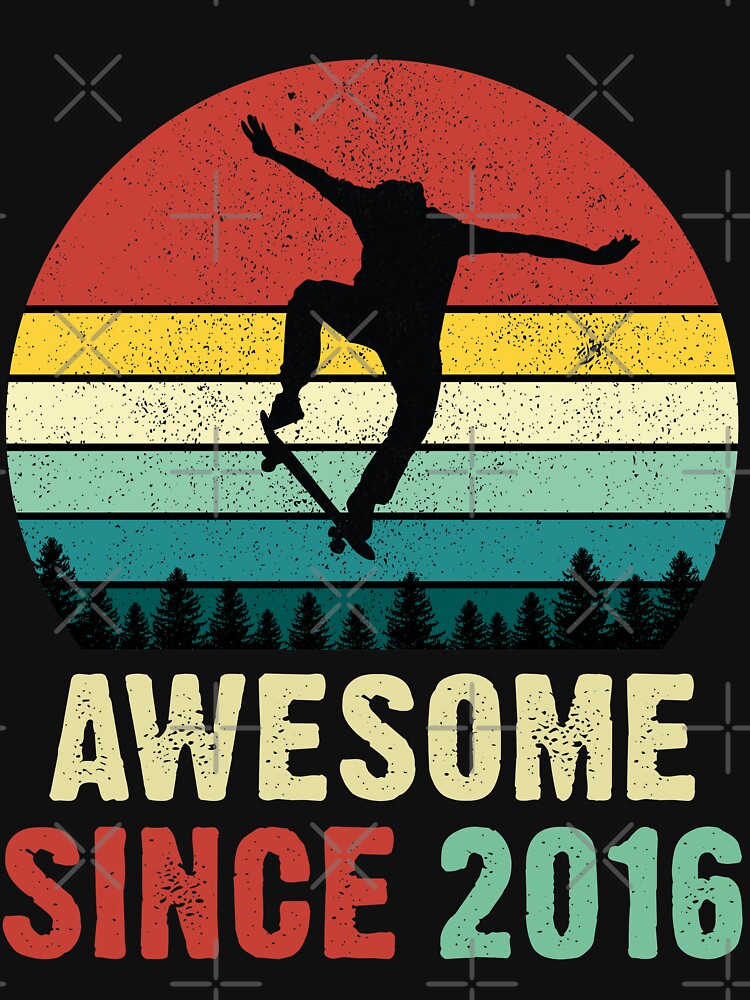 5th Birthday Skateboard Skate Awesome Since 2016 by RetroStyle247 T-Shirts, Hoodie, Sweatshirt | BlankRebels.com (Image 3)