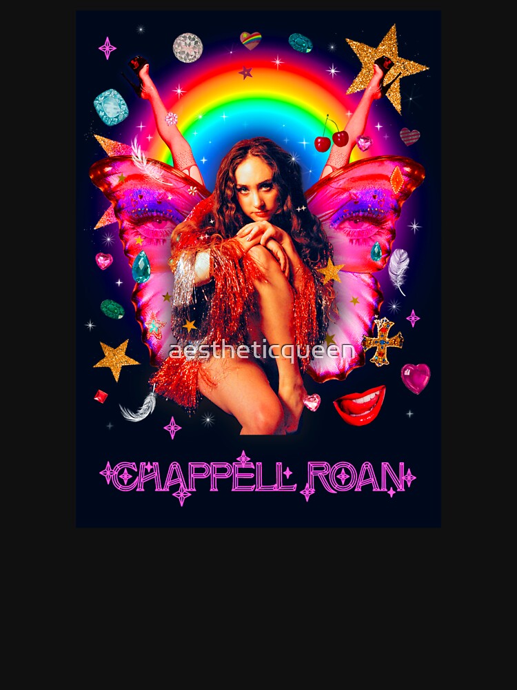 Chappell Roan Rainbow Hearts Wings Jewels Sparkles Collage by aestheticqueen T-Shirts, Hoodie, Sweatshirt (Image 3)