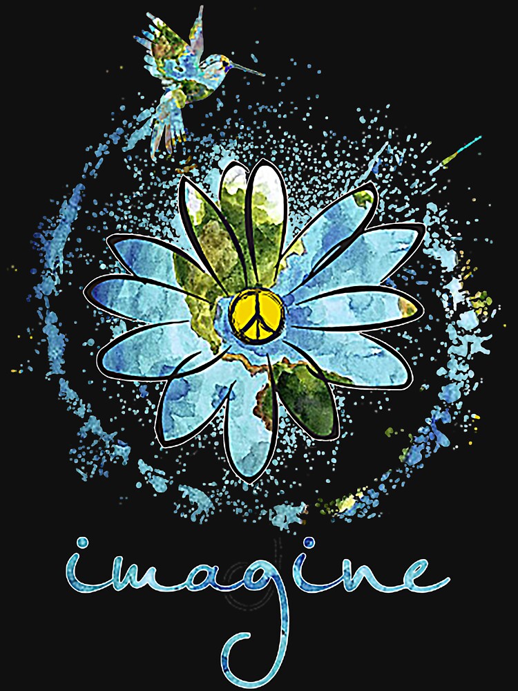 Imagine Hippie Flower by rotdara53 T-Shirts, Hoodie, Sweatshirt | BlankRebels.com (Image 3)