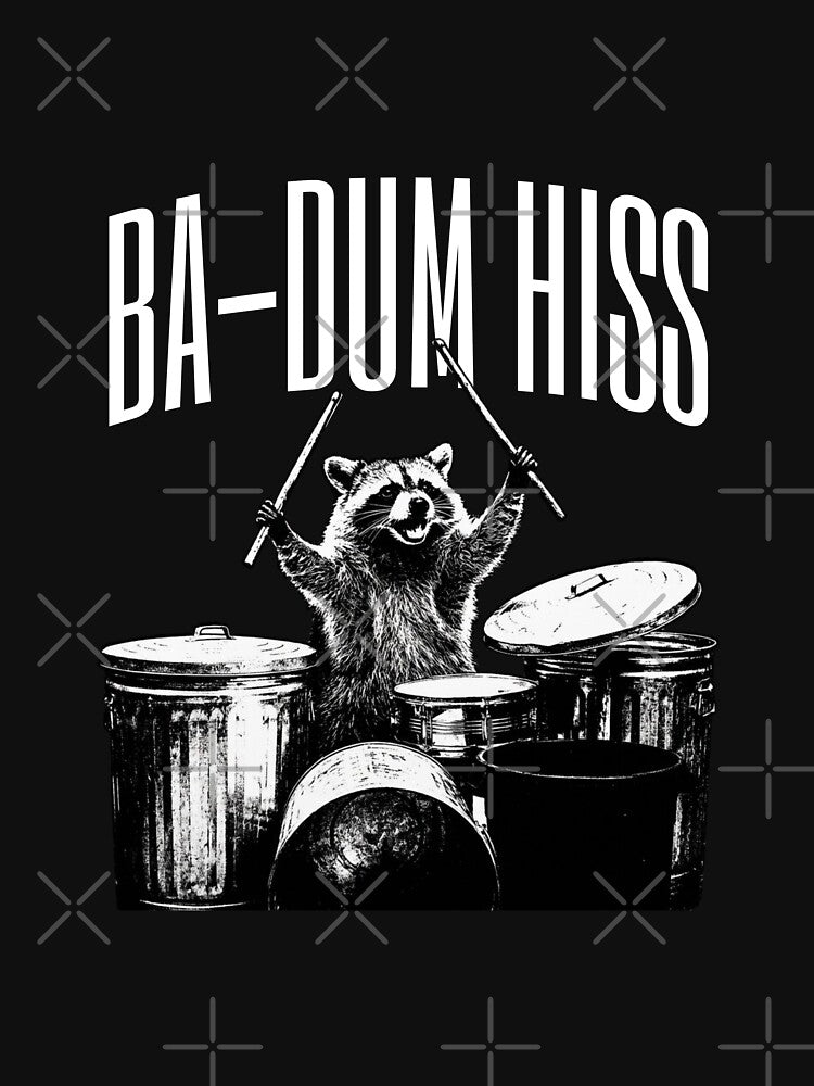 Raccoon Drum  – Trash Panda Drummer Hiss by ikidyounot T-Shirts, Hoodie, Sweatshirt | BlankRebels.com (Image 3)