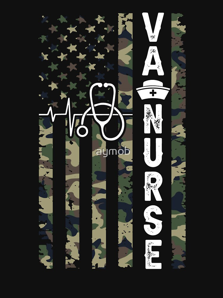 VA Nurse American Flag Shirt, Patriotic Nurse Shirt, Medical Worker Shirt, Veteran Affair Nurse Shirt, Nursing... (Image 3)