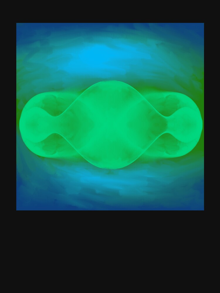 Abstract Green Structure – Top View Geometric Digital Art in Blue and Green by BnutPutterArts T-Shirts, Hoodie,... (Image 3)
