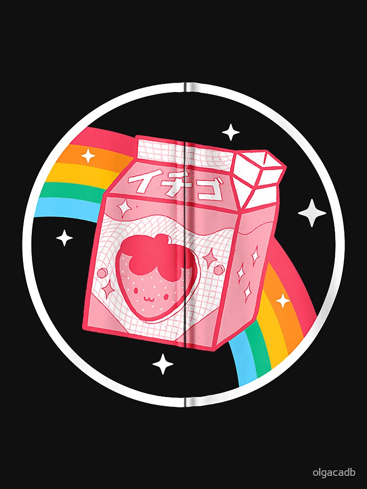 Strawberry Milk Rainbow Japan Style Otaku Vaporwave Anime Zip Hoodie by olgacadb