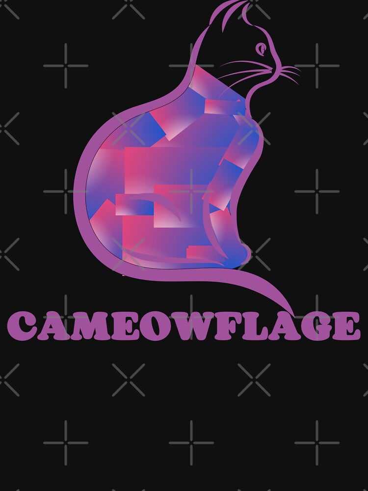 PURPLE CAMEOWFLAGE Multicolored Collage Cat Silhouette Funny Cat Pictures Captions T-Shirts, Hoodie, Sweatshirt