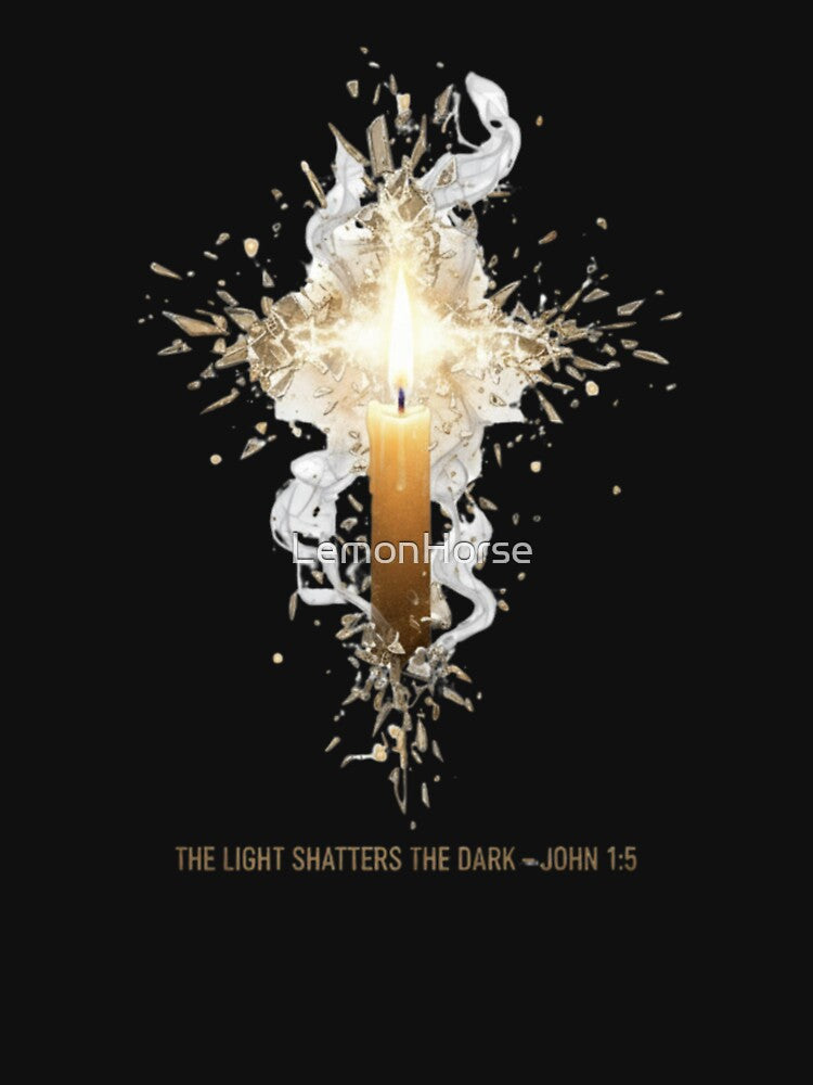 The Light Shatters the Dark – John 1:5 Christian Christmas T-Shirt by LemonHorse Hoodie, Sweatshirt (Image 2)