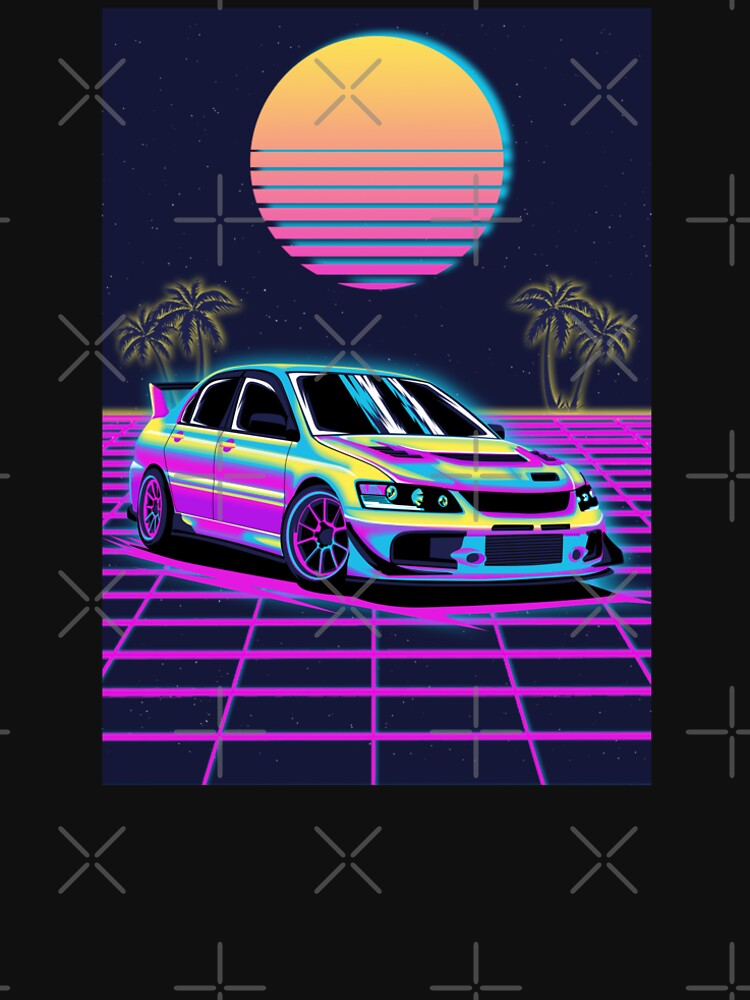 Vaporwave Car Lancer Evolution 9 by Ryzdesain T-Shirts, Hoodie, Sweatshirt | BlankRebels.com (Image 2)