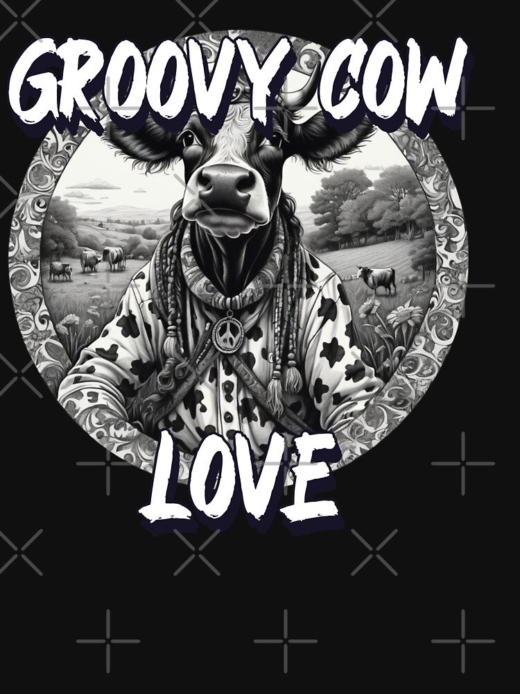 Hippie Cow in pen and ink by EmeraldCauldren T-Shirts, Hoodie, Sweatshirt | BlankRebels.com (Image 3)