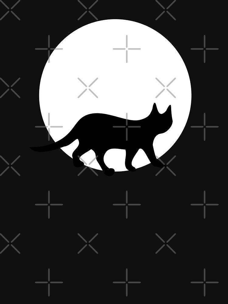 Black Cat in Front of the Full Moon Halloween by llevine2934 T-Shirts, Hoodie, Sweatshirt | BlankRebels.com (Image 3)