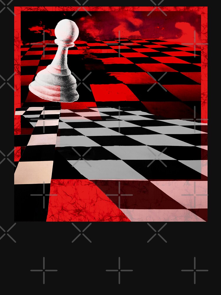 Surreal Pawn Chess Piece white black and red stripes batik crack vintage by AuroraXGreen T-Shirts, Hoodie,... (Image 3)