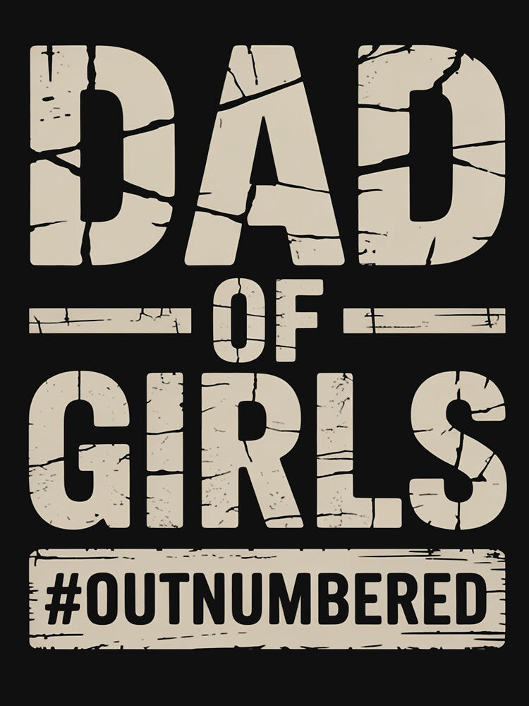 Dad of Girls #Outnumbered – Proud Girl Dad Humor Quote by flagylART T-Shirts, Hoodie, Sweatshirt | BlankRebels.com (Image 3)