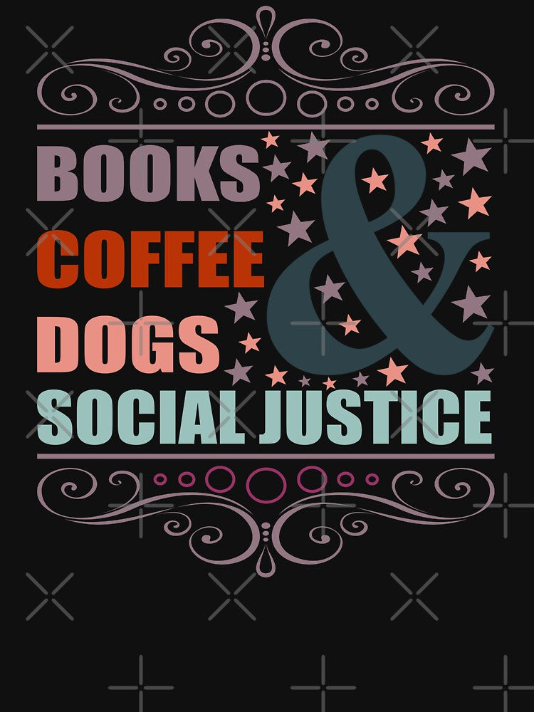 Books And Coffee And Dogs And Social Justice - Sticker Redbubble by bluehatgraphics T-Shirts, Hoodie, Sweatshirt (Image 3)