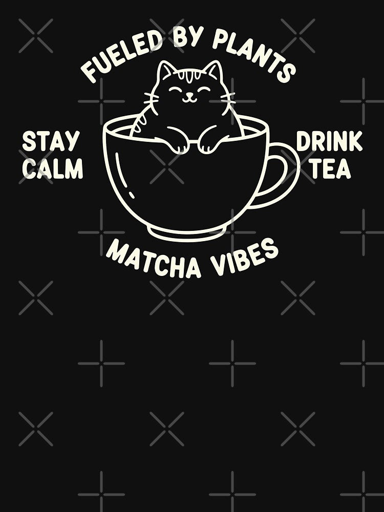 Matcha Vibes Fueled By Plants Cat by FlashCraft Design T-Shirts, Hoodie, Sweatshirt | BlankRebels.com (Image 3)