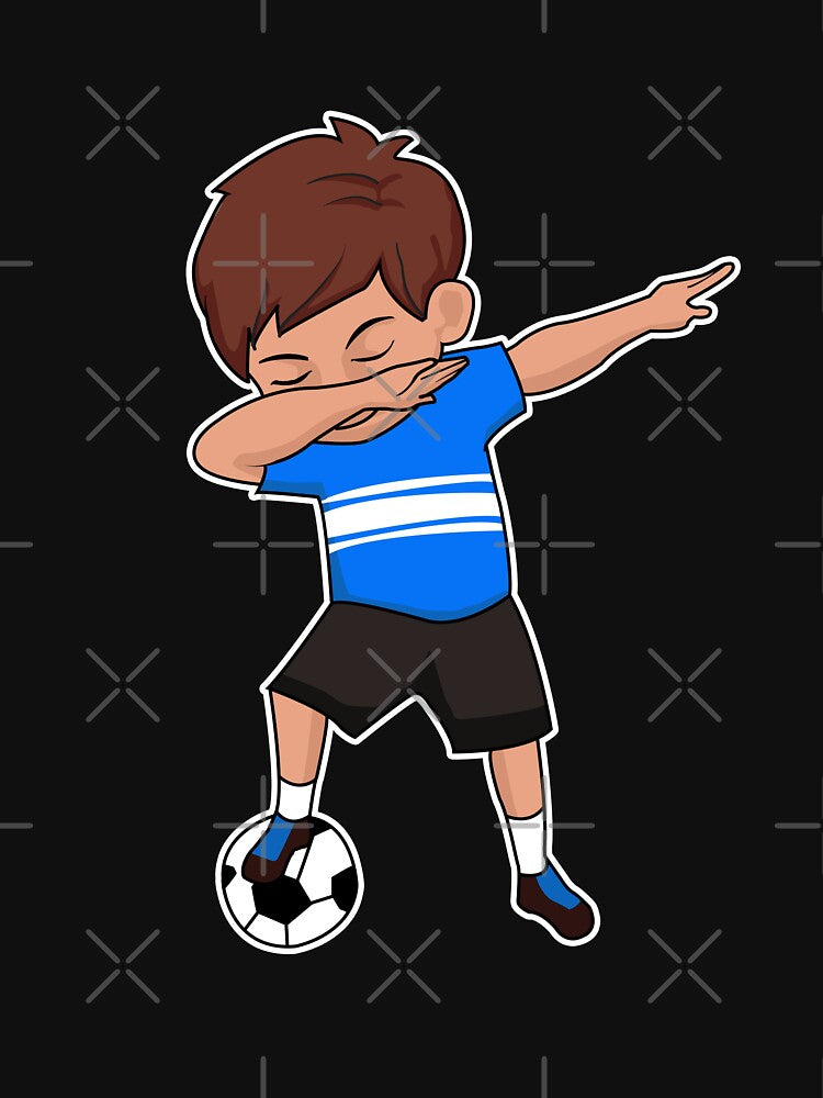 Dabbing Soccer Player Blue Soccer Sports Team Athletic Soccer Athlete Coach by VollLaser