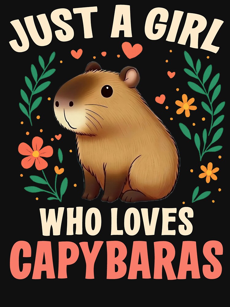 Floral Capybara Girl Sticker – Nature Lover Animal Design by TinaMDedrick T-Shirts, Hoodie, Sweatshirt (Image 3)