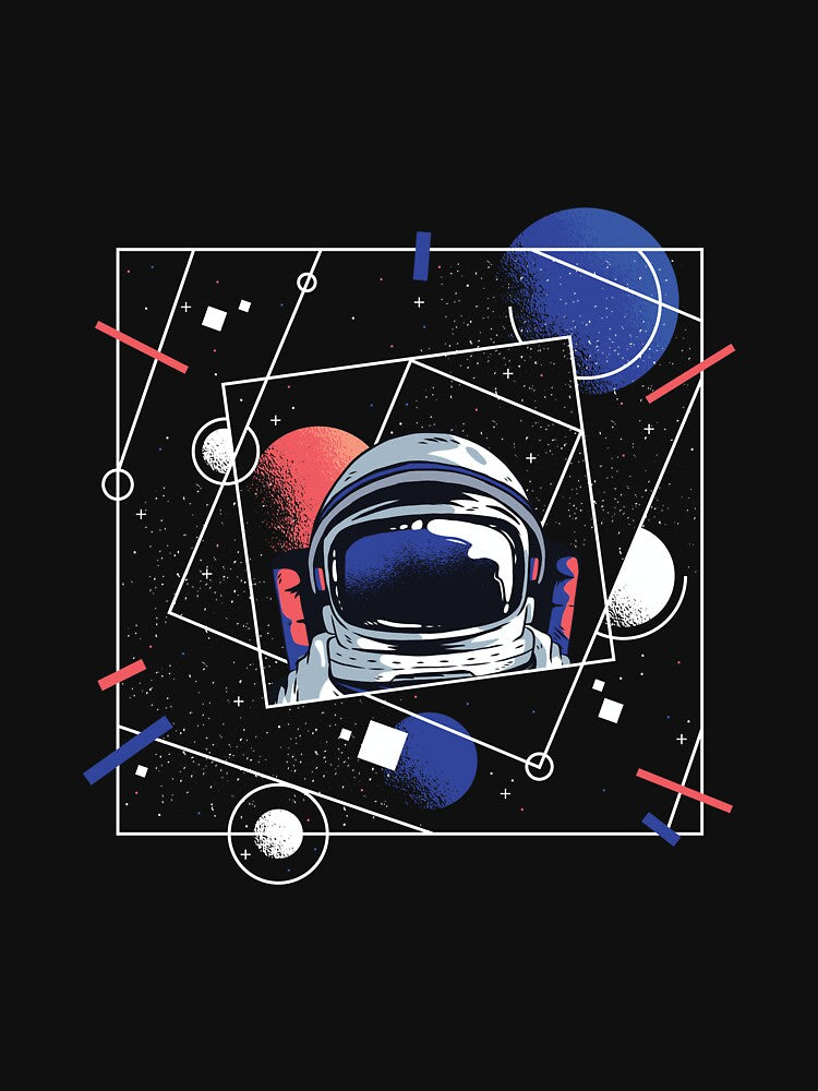 Astronaut in the Universe , with a geometric Galactic background by FFelder T-Shirts, Hoodie, Sweatshirt (Image 3)