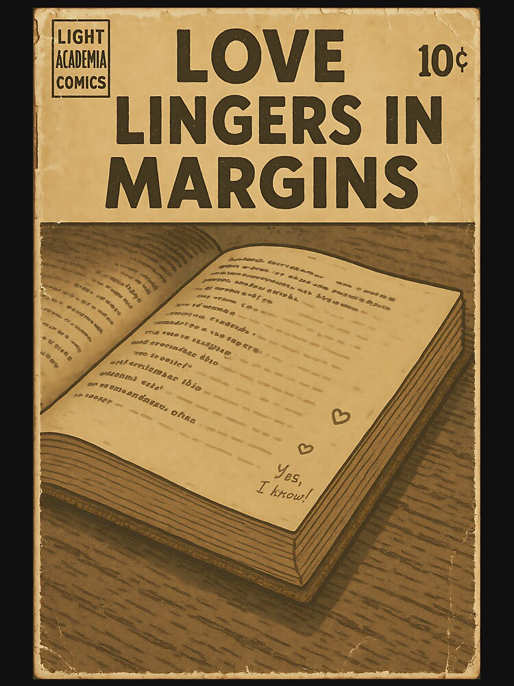 Romantic Light Academia: Love lingers in margins by bapupa T-Shirts, Hoodie, Sweatshirt | BlankRebels.com (Image 3)