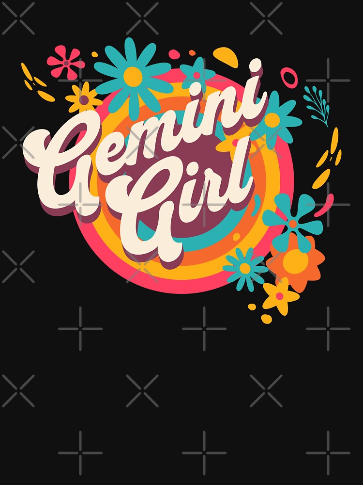 Retro Gemini Girl Hippy Zodiac Horoscope by MasterKlaw T-Shirts, Hoodie, Sweatshirt | BlankRebels.com (Image 3)