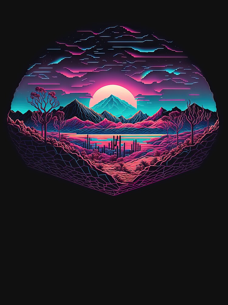 A Synthwave Odyssey Through the Surreal: A Journey Beyond Reality by Mullet Monkey T-Shirts, Hoodie, Sweatshirt (Image 3)