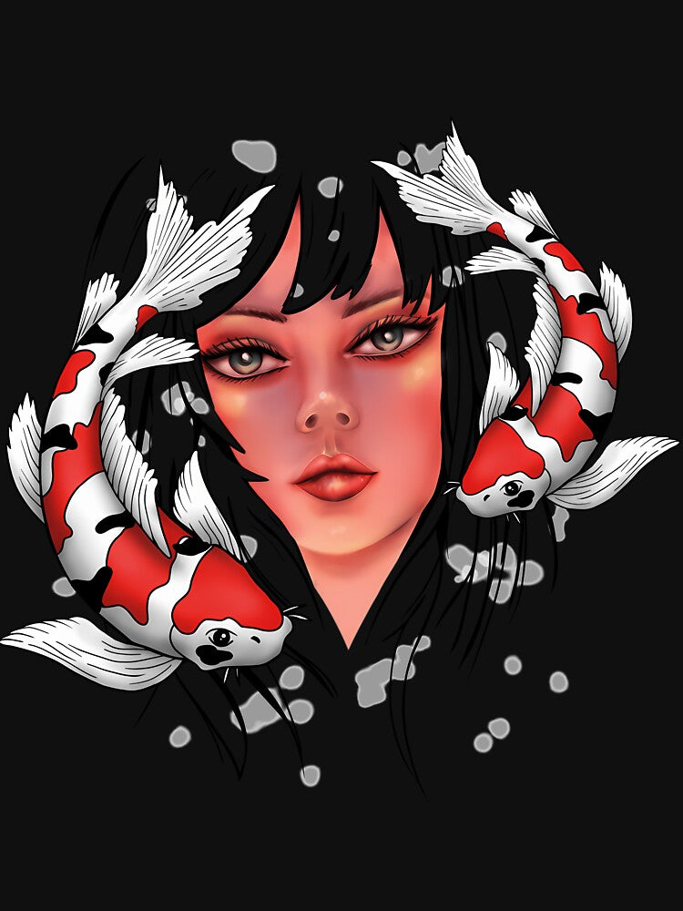 Girl With Koi by TatuErkko T-Shirts, Hoodie, Sweatshirt | BlankRebels.com (Image 3)