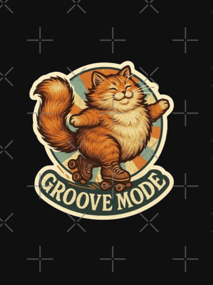 Groove Mode – Vintage Cat Retro 70s Aesthetic | Groovy Kitty Cat Lover Gift Design by Typologystudios T-Shirts,... (Image 3)