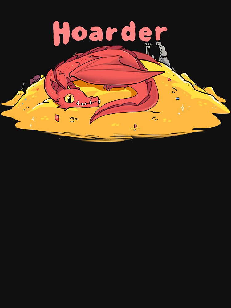 Cute Hoarder Red Dragon on Gold Pile T-Shirt by Louise Nilsson Hoodie, Sweatshirt | BlankRebels.com (Image 3)