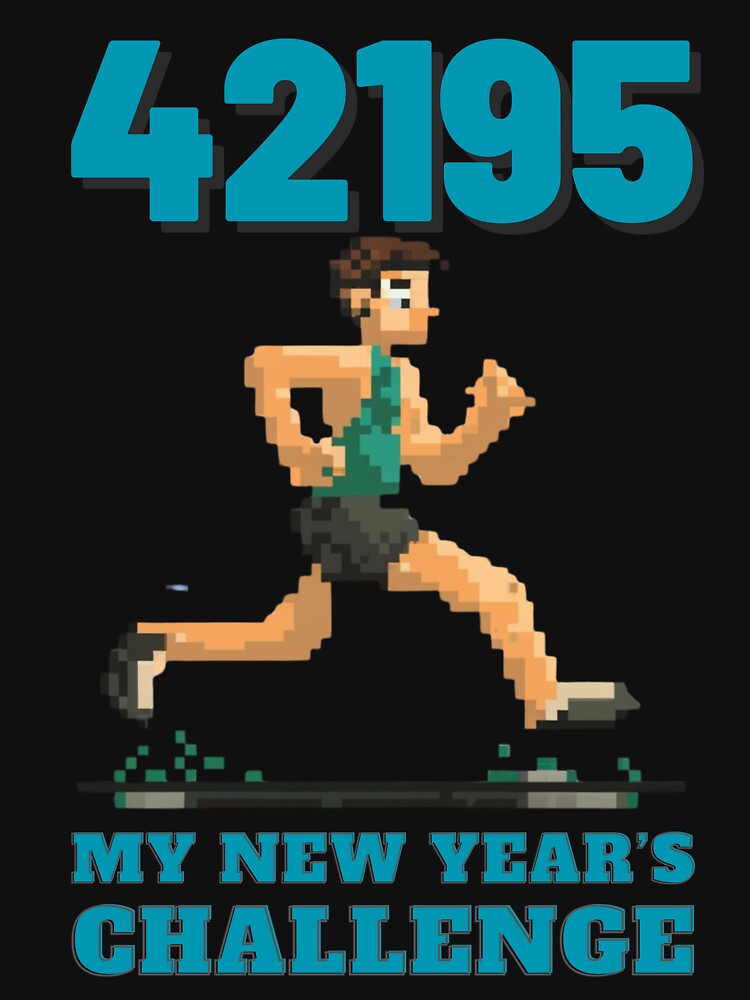 New Years Running Challenge 2024 Marathon Running Men Challenge T-Shirt by MarsLights