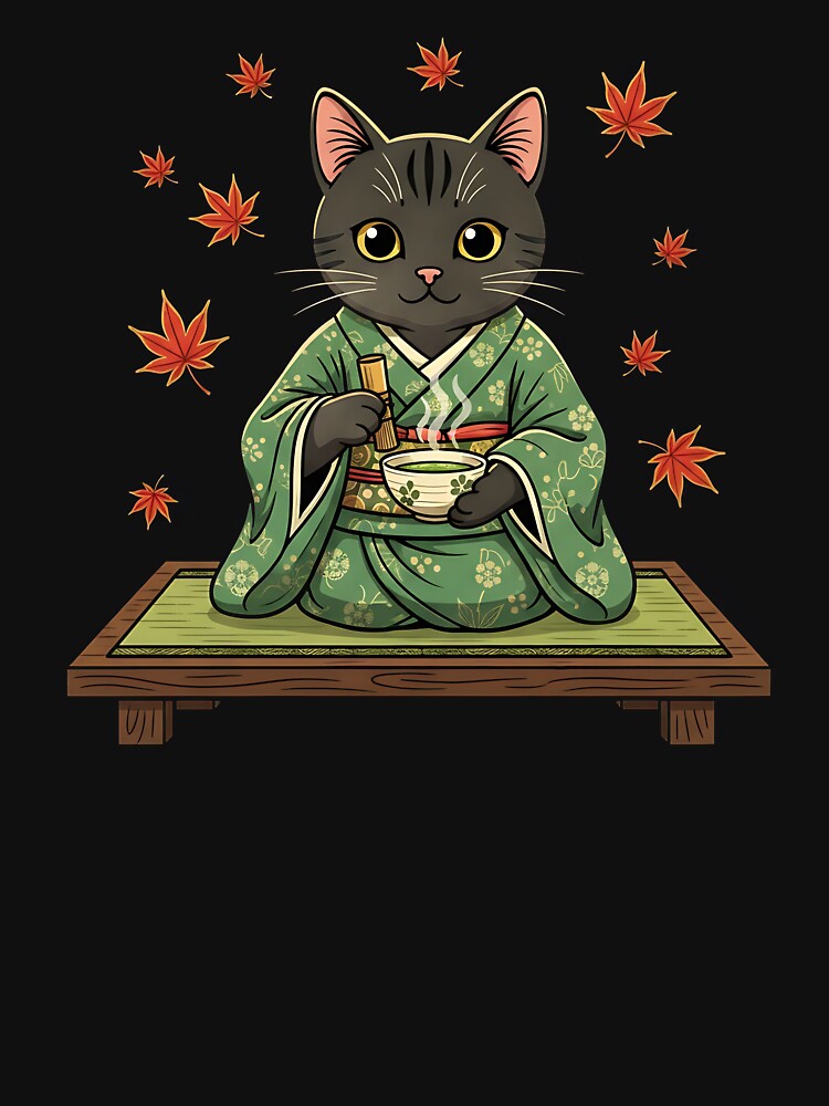 Japanese Matcha Tea Cat Kawaii Anime Lover Design by grumpzara T-Shirts, Hoodie, Sweatshirt | BlankRebels.com (Image 3)