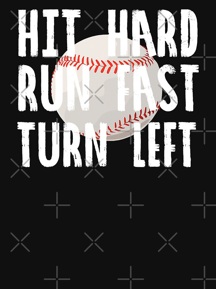 Vintage Hit Hard Run Fast Turn Left Funny Baseball Sport by MichelSorour T-Shirts, Hoodie, Sweatshirt (Image 3)
