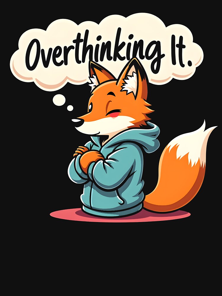 Overthinking it Fox Design by FoxyJags T-Shirts, Hoodie, Sweatshirt | BlankRebels.com (Image 3)
