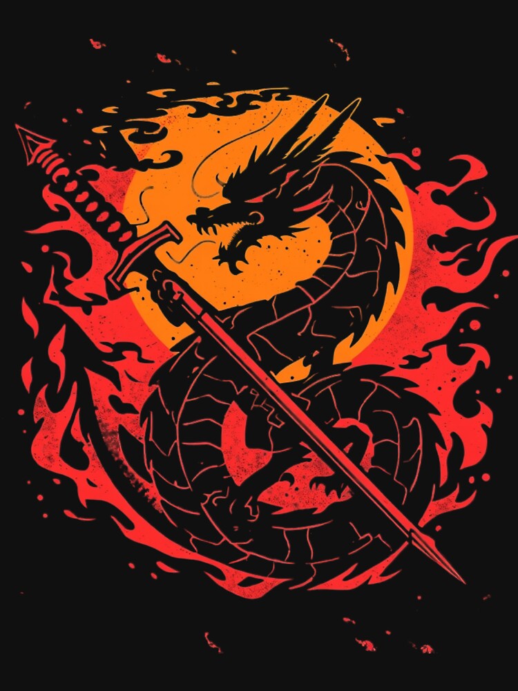 Dragon of the Eternal Flame – Samurai Blade Artwork by Nuve-ra T-Shirts, Hoodie, Sweatshirt | BlankRebels.com (Image 3)