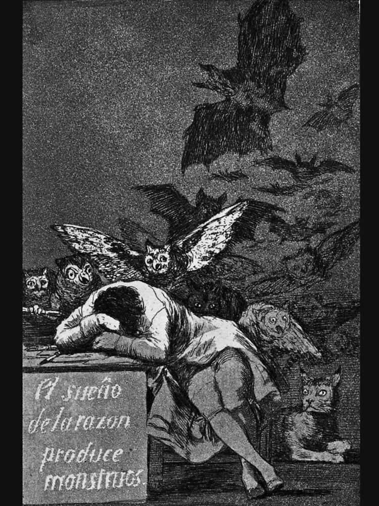 The Sleep of Reason Produces Monsters, by Francisco Goya by JustContemplate T-Shirts, Hoodie, Sweatshirt (Image 3)