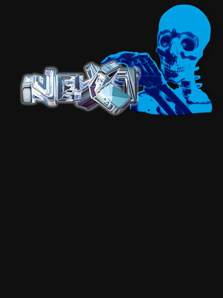 Chrome Y2k Aesthetic Blue Skeleton by M1lkslyvan T-Shirts, Hoodie, Sweatshirt | BlankRebels.com (Image 3)