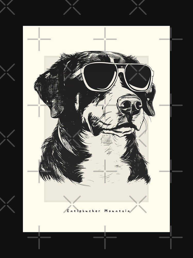 Entlebucher Mountain Digital Sketch Drawing Illustration by rafaeltto T-Shirts, Hoodie, Sweatshirt (Image 3)