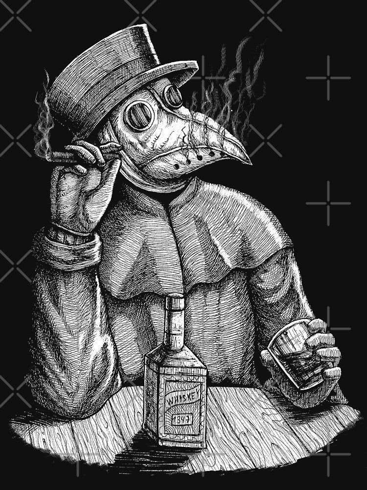 Relaxed Plague Doctor by grimsoulart T-Shirts, Hoodie, Sweatshirt | BlankRebels.com (Image 3)