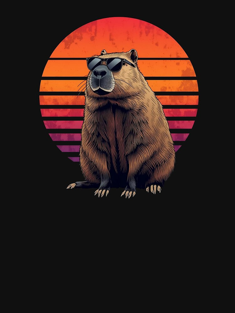 Vintage 80s Retro Capybara - Chill No Problem Aesthetic by leroo1 T-Shirts, Hoodie, Sweatshirt | BlankRebels.com (Image 3)