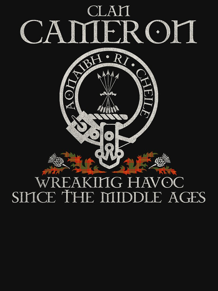 Clan Cameron crest Scottish surname tartan Thistle vintage by Clan1093 T-Shirts, Hoodie, Sweatshirt (Image 3)