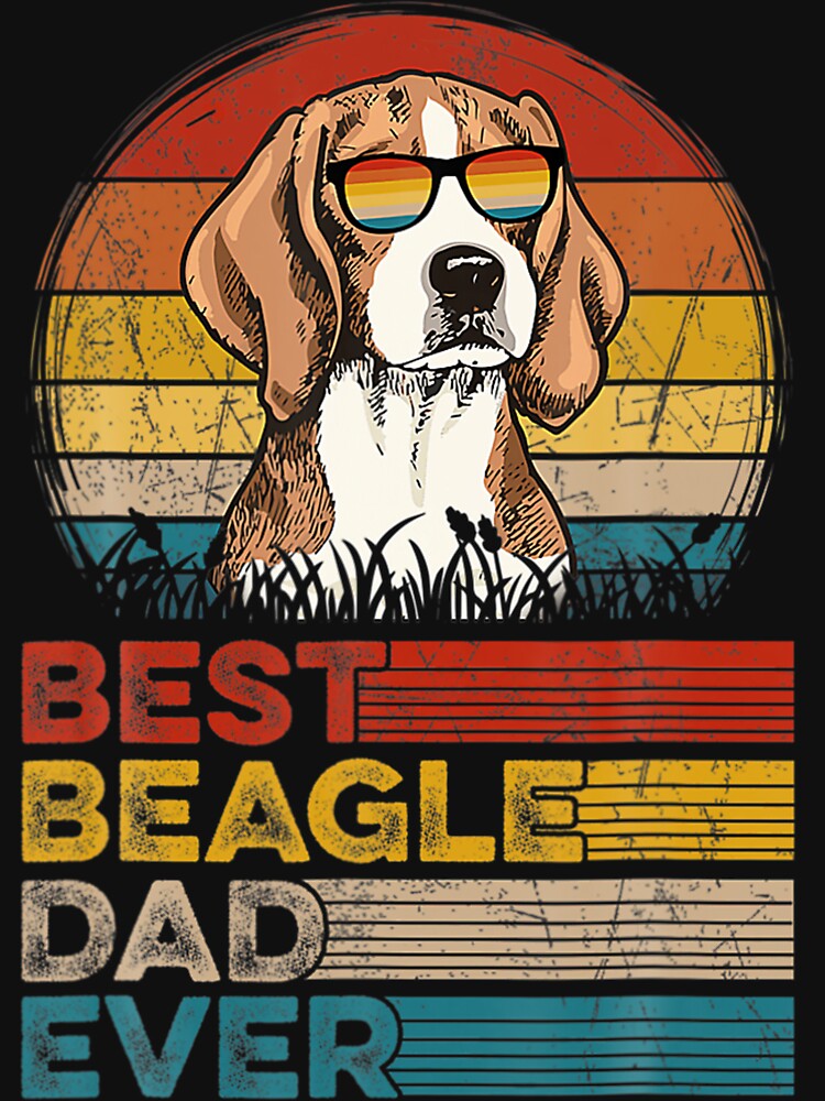 Dog Vintage Best Beagle Dad Ever Fathers Day Puppy Dog Dad by huetwis T-Shirts, Hoodie, Sweatshirt (Image 3)