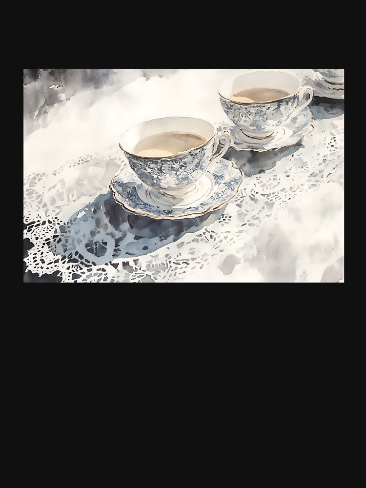 Light Academia Aesthetic: Porcelain Lace Teacups by bapupa T-Shirts, Hoodie, Sweatshirt | BlankRebels.com (Image 3)