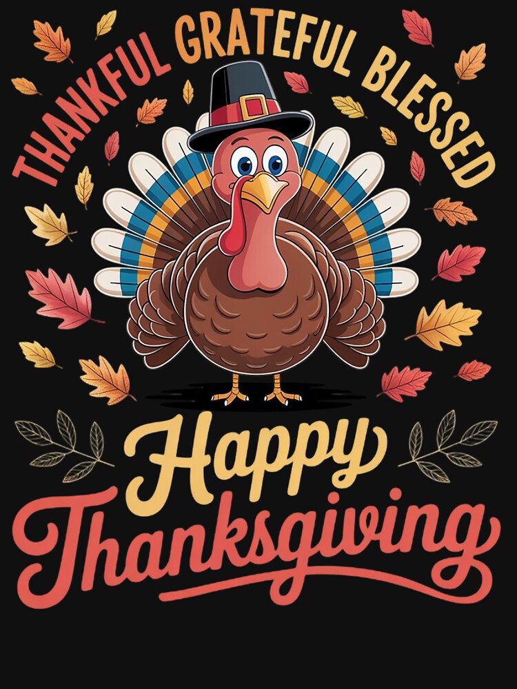 Thankful Grateful Blessed Thanksgiving Turkey by beramamr T-Shirts, Hoodie, Sweatshirt | BlankRebels.com (Image 3)