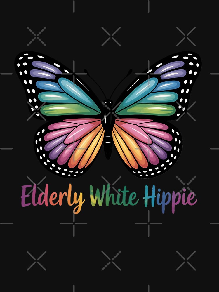 Elderly White Hippie Butterfly by FndPardaL T-Shirts, Hoodie, Sweatshirt | BlankRebels.com (Image 3)