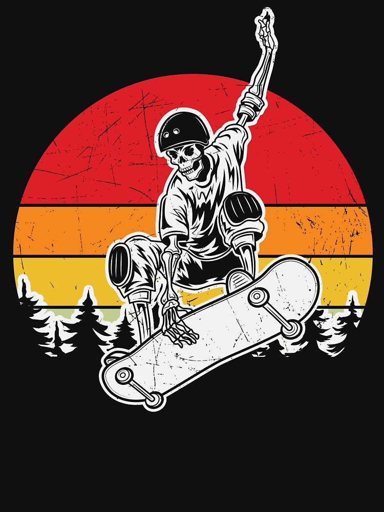 Skeleton Skater Extreme Sports Funny Halloween by Teapot-art T-Shirts, Hoodie, Sweatshirt | BlankRebels.com (Image 3)