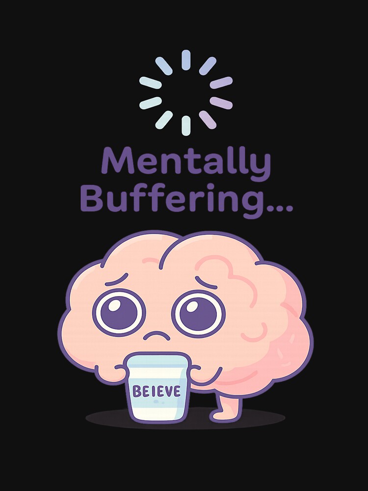 Mentally Buffering – Cute Overthinking Brain Design by Art-Tacos T-Shirts, Hoodie, Sweatshirt | BlankRebels.com (Image 3)